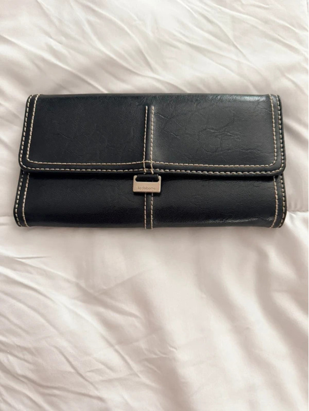 Liz Claiborne Women's Black Solid Bifold Wallet Organizer